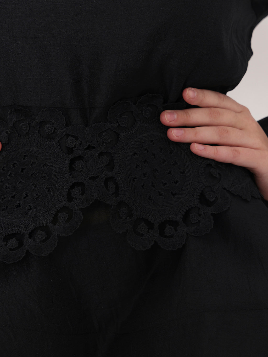 Shadow Ribbon Wrap Top
