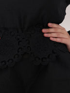 Shadow Ribbon Wrap Top