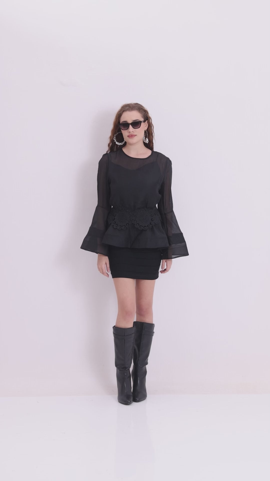 Shadow Ribbon Wrap Top