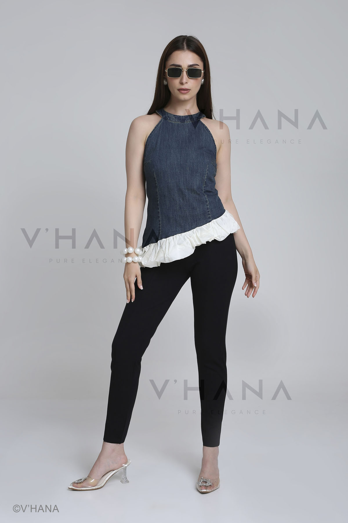 Denim Corset Top Blue