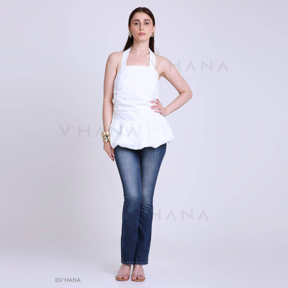 Goddess Peplum White